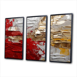 Cardinal Sin Retro Delight Abstract Red & Gold - Multi-Panels