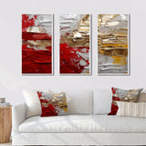 Cardinal Sin Retro Delight Abstract Red & Gold - Multi-Panels