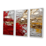 Cardinal Sin Retro Delight Abstract Red & Gold - Multi-Panels