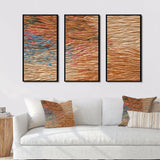 Terracotta Bliss Texture Abstract - 3-Piece Canvas Wall Art
