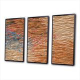 Terracotta Bliss Texture Abstract - 3-Piece Canvas Wall Art