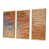 Terracotta Bliss Texture Abstract - 3-Piece Canvas Wall Art