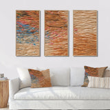 Terracotta Bliss Texture Abstract - 3-Piece Canvas Wall Art