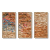 Terracotta Bliss Texture Abstract - 3-Piece Canvas Wall Art