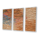 Terracotta Bliss Texture Abstract - 3-Piece Canvas Wall Art
