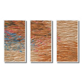 Terracotta Bliss Texture Abstract - 3-Piece Canvas Wall Art