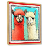 Stamp Retro Illustration Of Alpaca Portrait - Alpaca Home Decor Art