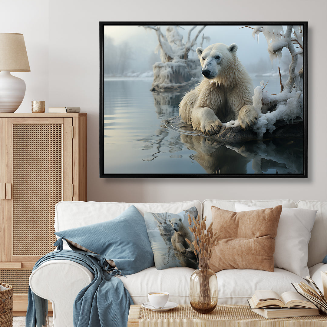 White Polar Bear Nature Photography - Bear Bedroom Wall Art
