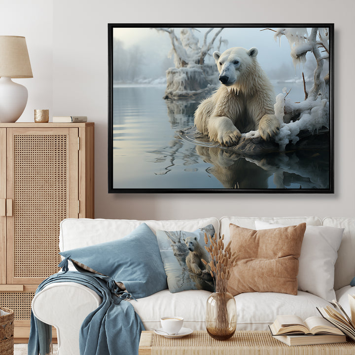 White Polar Bear Nature Photography - Bear Bedroom Wall Art