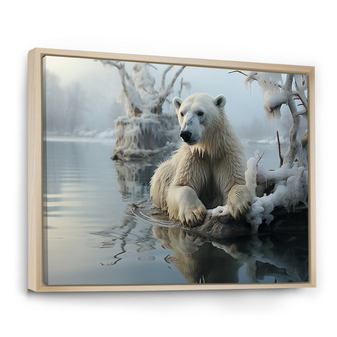 White Polar Bear Nature Photography - Bear Bedroom Wall Art
