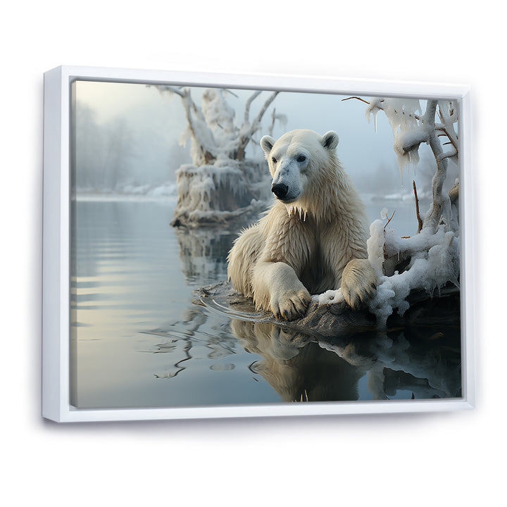 White Polar Bear Nature Photography - Bear Bedroom Wall Art