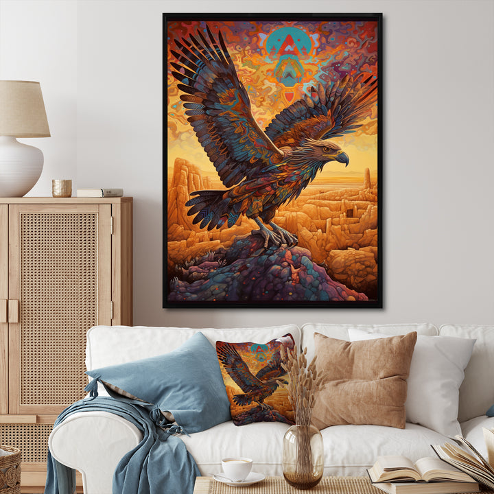 Majestic Mystical Eagle - Yellow Eagle Wall Art
