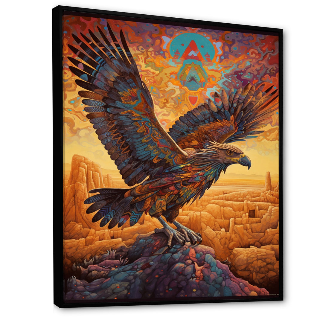 Majestic Mystical Eagle - Yellow Eagle Wall Art
