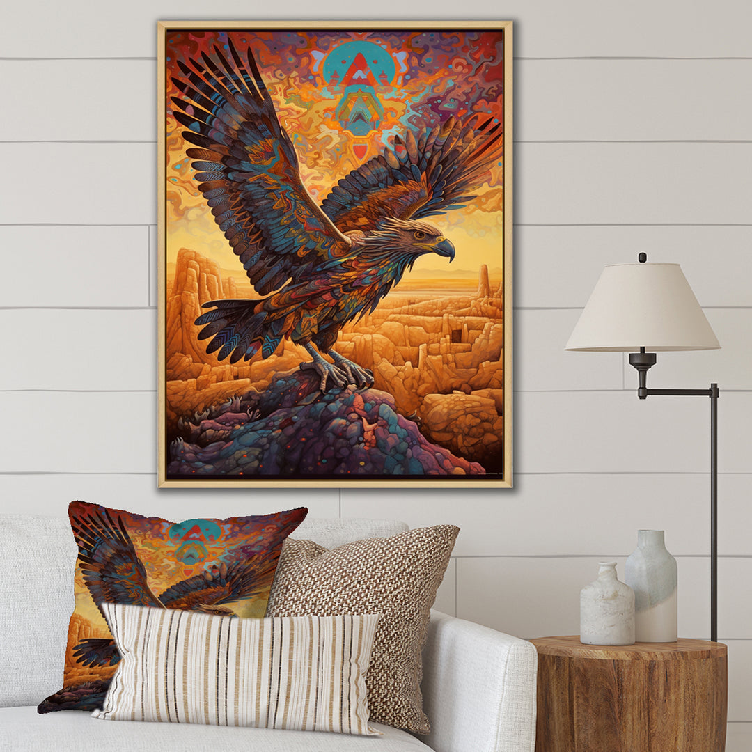 Majestic Mystical Eagle - Yellow Eagle Wall Art