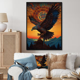 Majestic Mystical Eagle In Sunset Sky - Eagle Home Decor Art