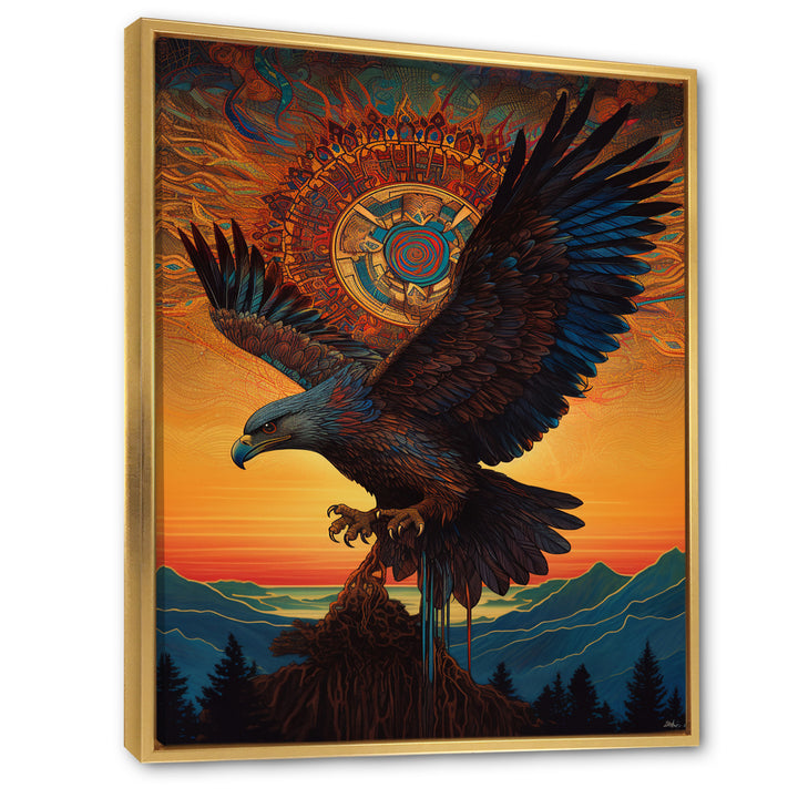 Majestic Mystical Eagle In Sunset Sky - Eagle Home Decor Art