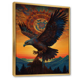 Majestic Mystical Eagle In Sunset Sky - Eagle Home Decor Art