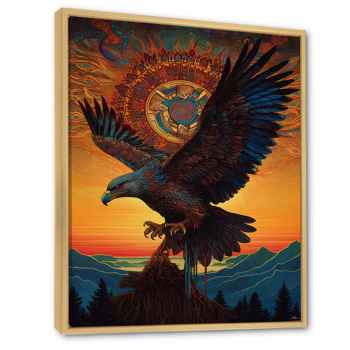 Majestic Mystical Eagle In Sunset Sky - Eagle Home Decor Art