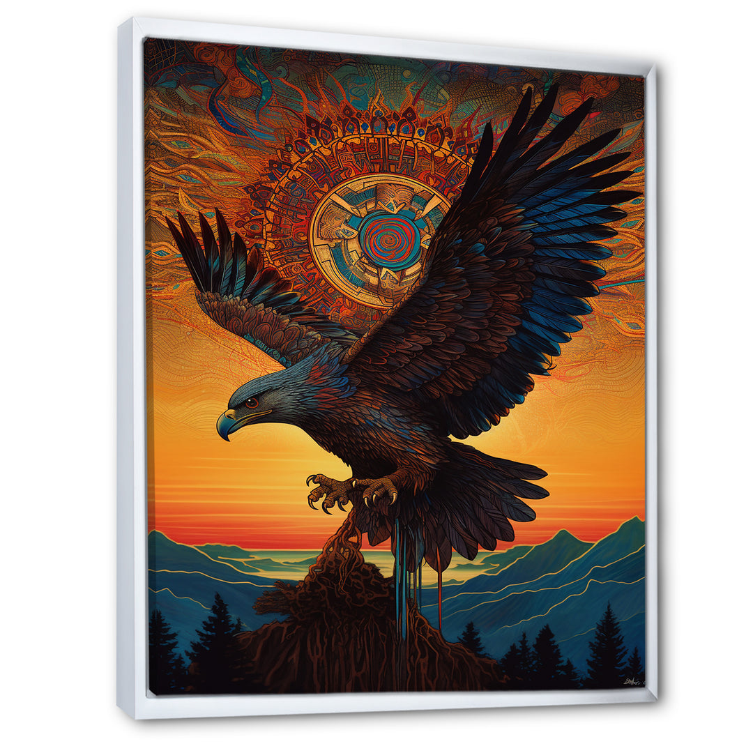 Majestic Mystical Eagle In Sunset Sky - Eagle Home Decor Art