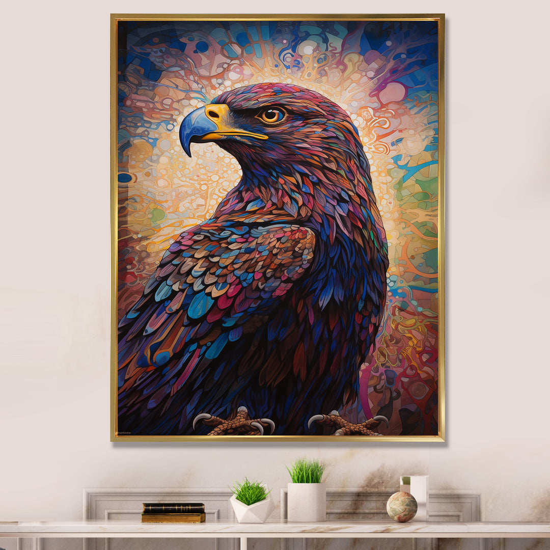 Majestic Eagle Gaze Illustration - Eagle Bedroom Wall Art