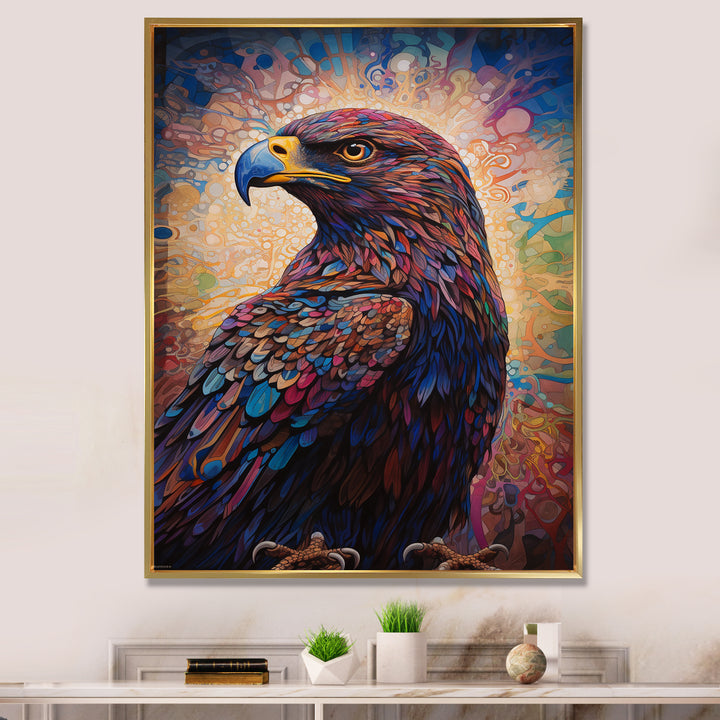 Majestic Eagle Gaze Illustration - Eagle Bedroom Wall Art