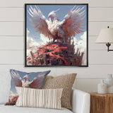 Majestic White Bird In The High Skies - Bird Framed Canvas Art
