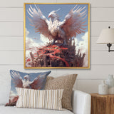 Majestic White Bird In The High Skies - Bird Framed Canvas Art