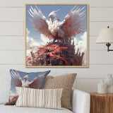 Majestic White Bird In The High Skies - Bird Framed Canvas Art