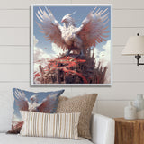 Majestic White Bird In The High Skies - Bird Framed Canvas Art