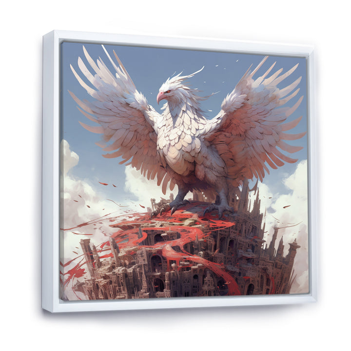Majestic White Bird In The High Skies - Bird Framed Canvas Art