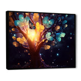 Ethereal Brown Butterfly On Magical Tree - Brown Butterfly Wall Art