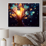 Ethereal Brown Butterfly On Magical Tree - Brown Butterfly Wall Art