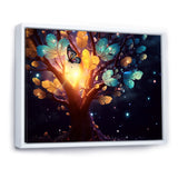 Ethereal Brown Butterfly On Magical Tree - Brown Butterfly Wall Art