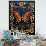 Retro Illustration Of Red Butterfly - Butterfly Wall Decor