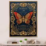 Retro Illustration Of Red Butterfly - Butterfly Wall Decor