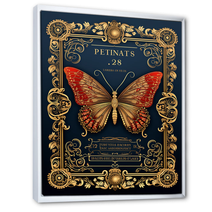 Retro Illustration Of Red Butterfly - Butterfly Wall Decor
