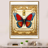 Retro Illustration Of Blue Butterfly - Butterfly Wall Art Prints