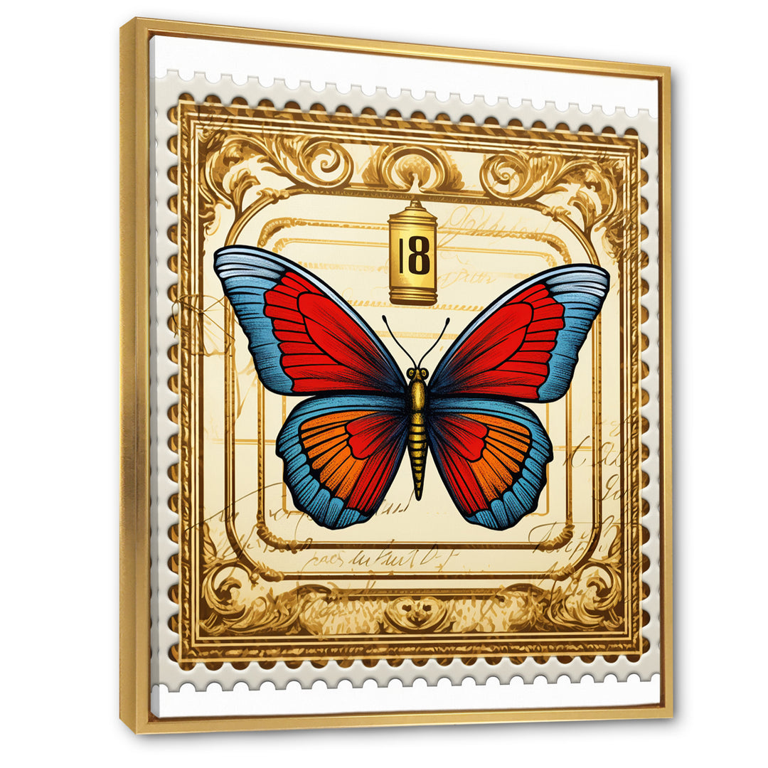 Retro Illustration Of Blue Butterfly - Butterfly Wall Art Prints