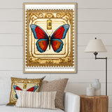 Retro Illustration Of Blue Butterfly - Butterfly Wall Art Prints