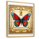 Retro Illustration Of Blue Butterfly - Butterfly Wall Art Prints