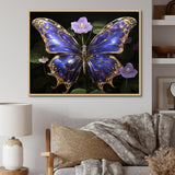 Futuristic Purple And Gold Butterfly - Purple Butterfly Wall Art