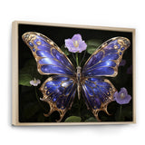 Futuristic Purple And Gold Butterfly - Purple Butterfly Wall Art