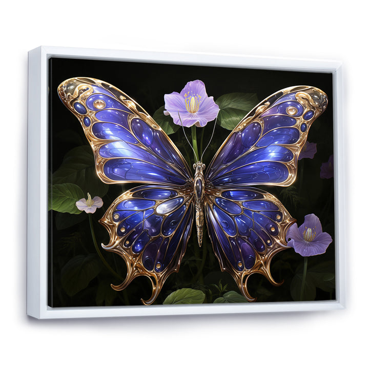 Futuristic Purple And Gold Butterfly - Purple Butterfly Wall Art