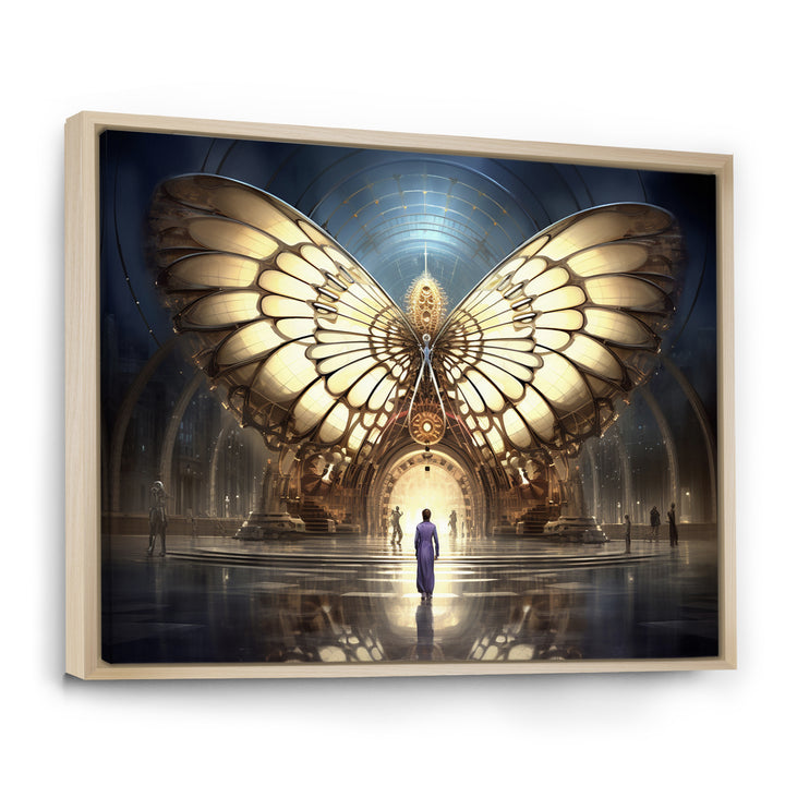 Majestic Butterfly Portal Of Light - Yellow Butterfly Wall Art