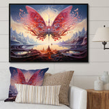 Futuristic Majestic Pink Butterfly - Butterfly Framed Canvas Art