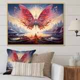 Futuristic Majestic Pink Butterfly - Butterfly Framed Canvas Art