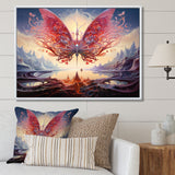 Futuristic Majestic Pink Butterfly - Butterfly Framed Canvas Art