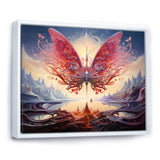 Futuristic Majestic Pink Butterfly - Butterfly Framed Canvas Art