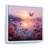Pink Butterfly Magical Sunset - Butterfly Living Room Wall Art