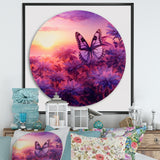 Pink Butterfly Wonderful Sunset - Butterfly Canvas Wall Art